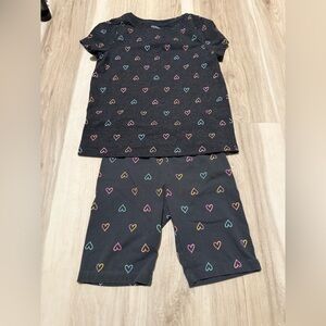 Cat & Jack girls matching rainbow heart set